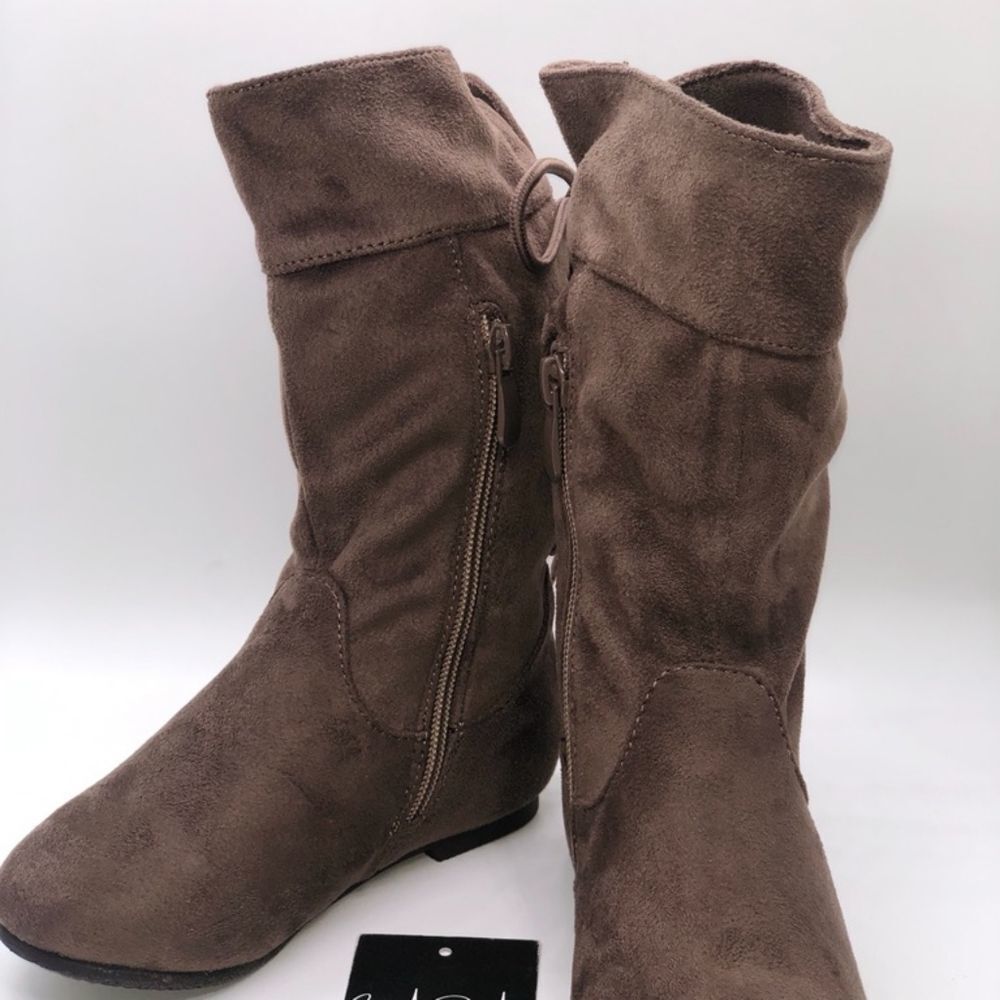 Dream Paírs Brown Suede Lace Up Back Peter Pants Toddler Boots Size 10